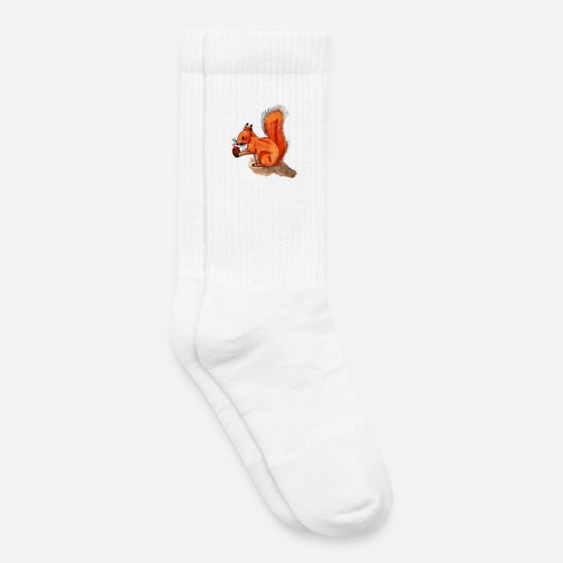 Eichhörnchen mit Geschenk - Kinder Tennissocken - Weiß