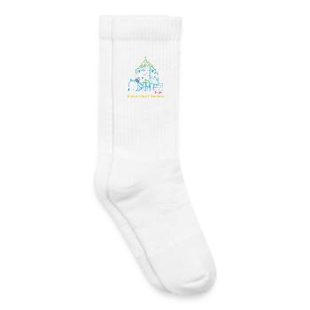 Kaiserstadt Aachen, Handzeichnung Ponttor - Kinder Tennissocken - Weiß - Rechts