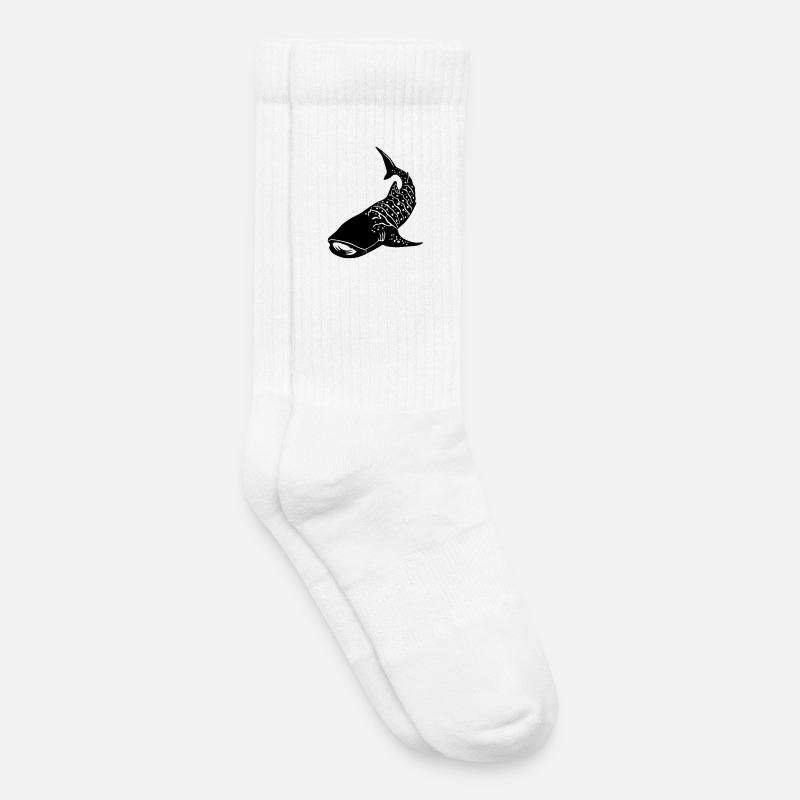 Requin-baleine 2 - Chaussettes de tennis bio enfant - blanc