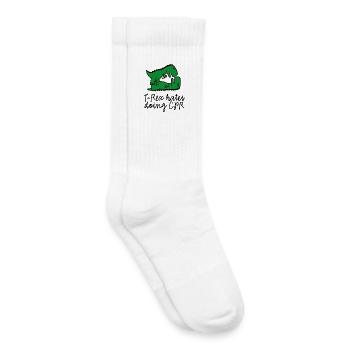 T-Rex hates doing CPR Erste Hilfe Ausbilder - Kinder Tennissocken - Weiß - Rechts