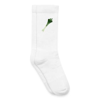 Un poire poire / poireau - Chaussettes de tennis bio enfant - blanc - Droite