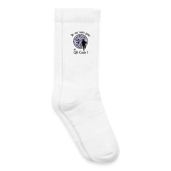 Je ne suis pas un QR-Code ! Message Parodie Série - Chaussettes de tennis bio enfant - blanc - Droite