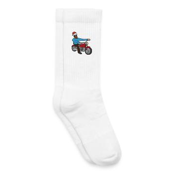 Motorradfahrer Weihnachten - Kinder Tennissocken - Weiß - Rechts