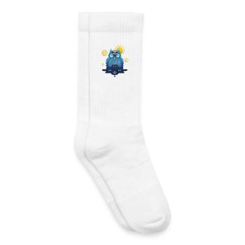 Blue Ink Spirits - Schutzeule und schwarzes Kätzchen - Kinder Tennissocken - Weiß - Rechts
