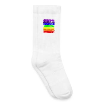 Rayures Vivid Pride - Chaussettes de tennis bio enfant - blanc - Droite