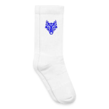 Viking Wolf bleu transparent - Chaussettes de tennis bio enfant - blanc - Droite