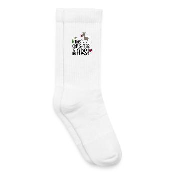 Motif de Noël de renne ludique - Chaussettes de tennis bio enfant - blanc - Droite