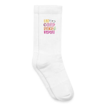Manger dormir sur la plage répéter - Chaussettes de tennis bio enfant - blanc - Droite