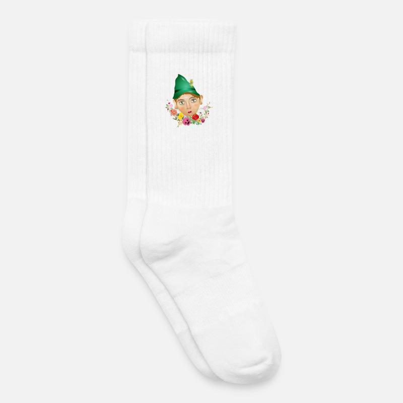 Der Seppel oder auch Seppl als Puppen Porträt - Kinder Tennissocken - Weiß