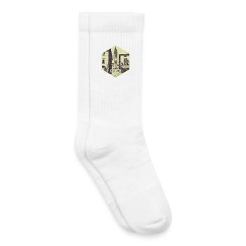 Ascona City Scene Vintage Stamp - Kids Tennis Socks - white - Right