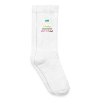 Trail Runner - Fearless. Relentless. Unstoppable. - Kids Tennis Socks - white - Right