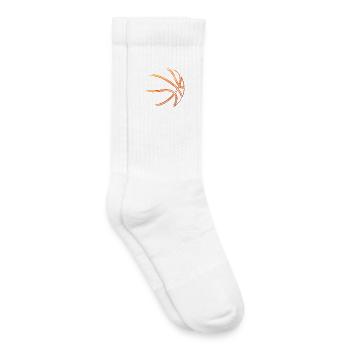 Feuerorange Basketballlinien - Kinder Tennissocken - Weiß - Rechts
