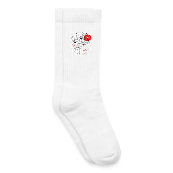 filigrane zarte Blüten, Flowers - Kinder Tennissocken - Weiß - Rechts