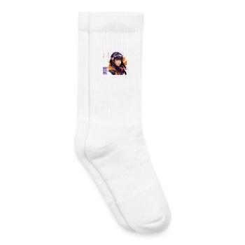 Héroïne Néo-Cyber Anime DJ - Chaussettes de tennis bio enfant - blanc - Droite