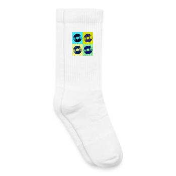 Pop Art Vinyl Albums - Kids Tennis Socks - white - Right
