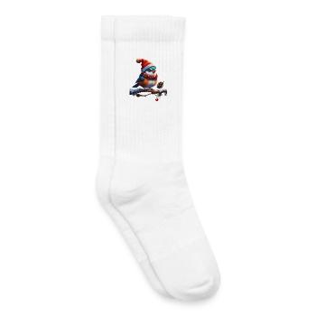 Oiseau de Noël doux, petit et sympathique - Chaussettes de tennis bio enfant - blanc - Droite
