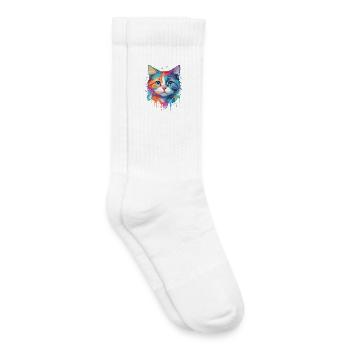 Niedliche Katze - Kinder Tennissocken - Weiß - Rechts