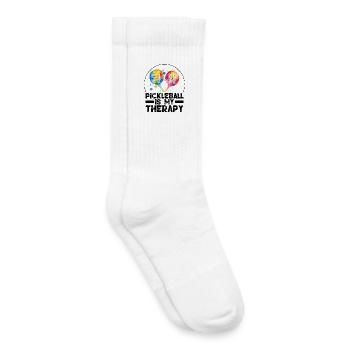 Pickleball is My Therapy - Kids Tennis Socks - white - Right