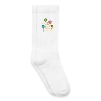 Sun with Flowers Spring - Kids Tennis Socks - white - Right