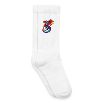 Drache - Kinder Tennissocken - Weiß - Rechts
