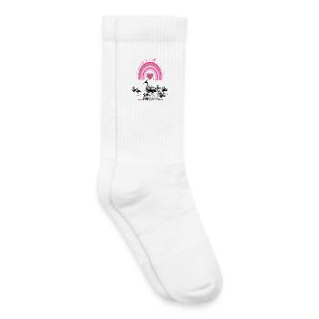Maman canard pour la fête des mères avec poussins et arc-en-ciel - Chaussettes de tennis bio enfant - blanc - Droite