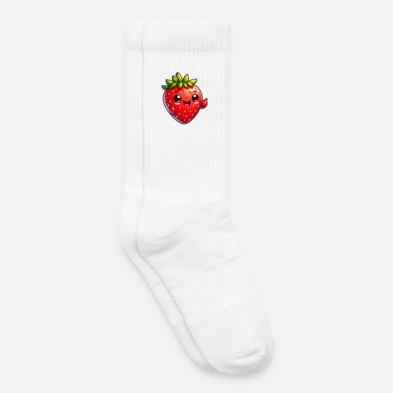 Erdbeer-Erdbeeren - Kinder Tennissocken - Weiß