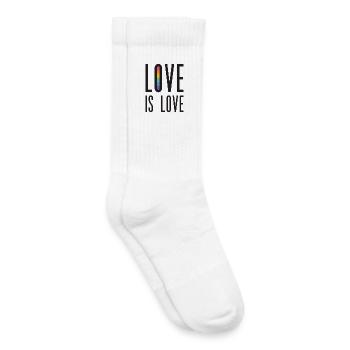 Mois de la fierté LGBT - Love is Love - Chaussettes de tennis bio enfant - blanc - Droite