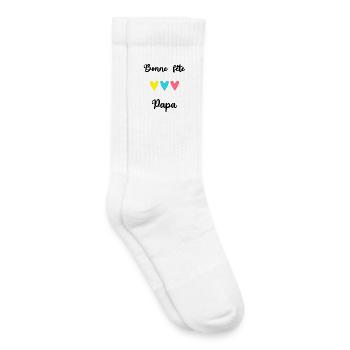 BONNE FÊTE PAPA. PAPA. FÊTE DES PÈRES - Chaussettes de tennis bio enfant - blanc - Droite