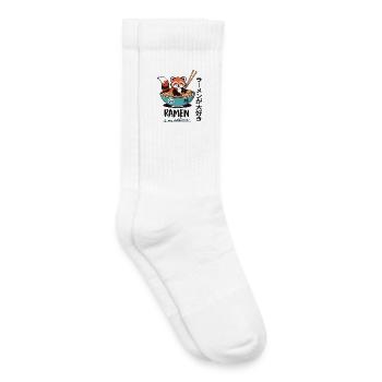 Mignon panda roux dans un bol de ramen - Chaussettes de tennis bio enfant - blanc - Droite