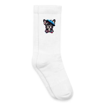 Bouledogue français Chien - Chaussettes de tennis bio enfant - blanc - Droite