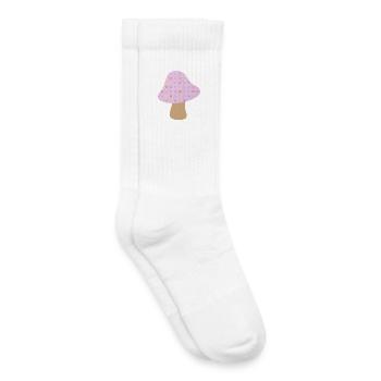Pilz braun Punkte Dots pastell Wald Kinderzimmer - Kinder Tennissocken - Weiß - Rechts