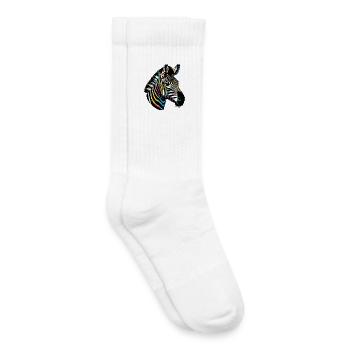 Zèbre - Chaussettes de tennis bio enfant - blanc - Droite