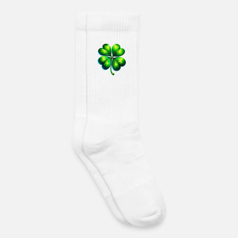 Vierblättriges Kleeblatt - Kinder Tennissocken - Weiß