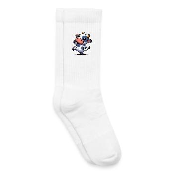Vache - Chaussettes de tennis bio enfant - blanc - Droite