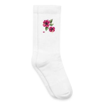 Hibiscus flowers - Kids Tennis Socks - white - Right