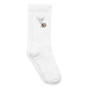 Cat with flowers - Kids Tennis Socks - white - Right