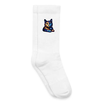 Chat - Chaussettes de tennis bio enfant - blanc - Droite