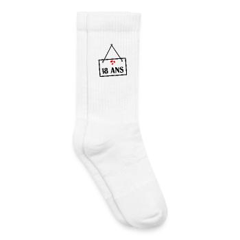 18. 18 JAHRE ALT. 18-JÄHRIGES JUBILÄUM. 18. GEBURTSTAG. - Kinder Tennissocken - Weiß - Rechts