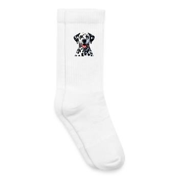 Chien dalmatien - Chaussettes de tennis bio enfant - blanc - Droite