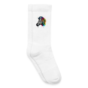Zebra - Kinder Tennissocken - Weiß - Rechts