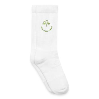 Unterstützen Sie Ihren lokalen Cannabisbauern - Kinder Tennissocken - Weiß - Rechts