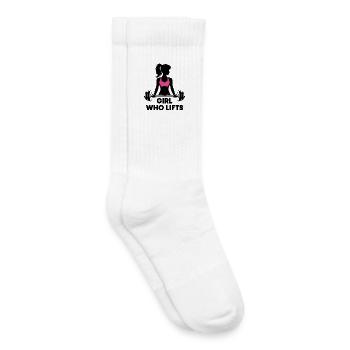 Bodybuilder Gym Girl Langhantel Power Beauty - Kinder Tennissocken - Weiß - Rechts