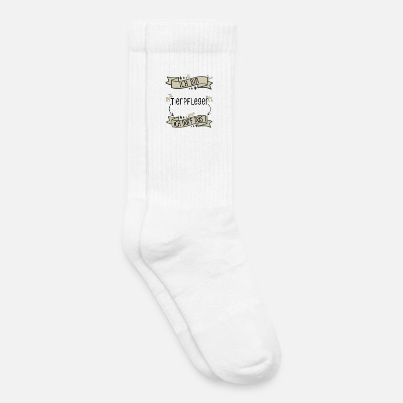 Lustiger Tierpfleger Spruch - ich darf das! - Kinder Tennissocken - Weiß