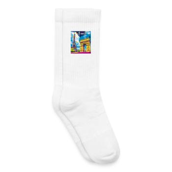 Monuments de la pop de Paris - Chaussettes de tennis bio enfant - blanc - Droite