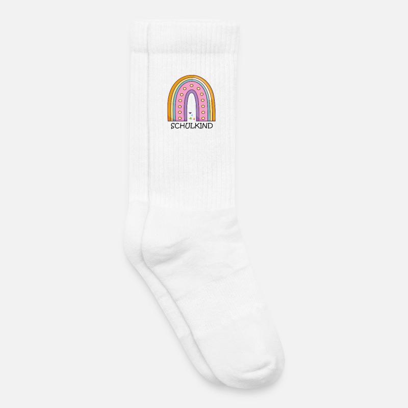 Schulkind Regenbogen - Kinder Tennissocken - Weiß