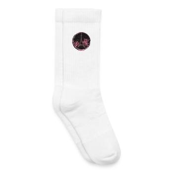 Pariser Pink Blossom-Emblem - Kinder Tennissocken - Weiß - Rechts
