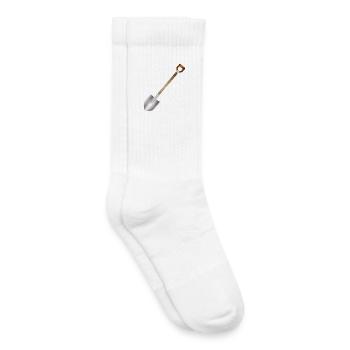 Bêche classique – motif d’outils de jardin et de construction - Chaussettes de tennis bio enfant - blanc - Droite