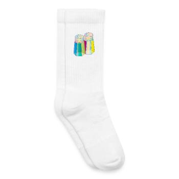 Sel et poivre dans un verre Prisma – Épices colorées - Chaussettes de tennis bio enfant - blanc - Droite