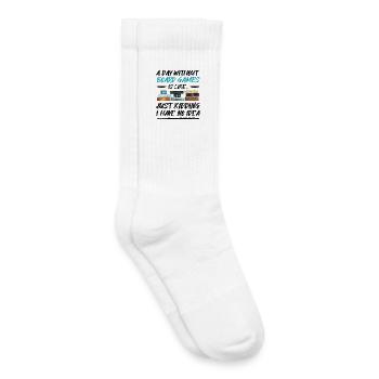Une journée sans jeux de société - drôle de dicton - Chaussettes de tennis bio enfant - blanc - Droite