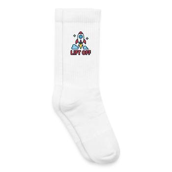 Ascension Galactique - Rocket Design - Chaussettes de tennis bio enfant - blanc - Droite